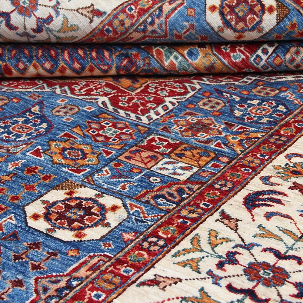 5' 6" X 8' Blue Handmade Persian Rug MAMLUK