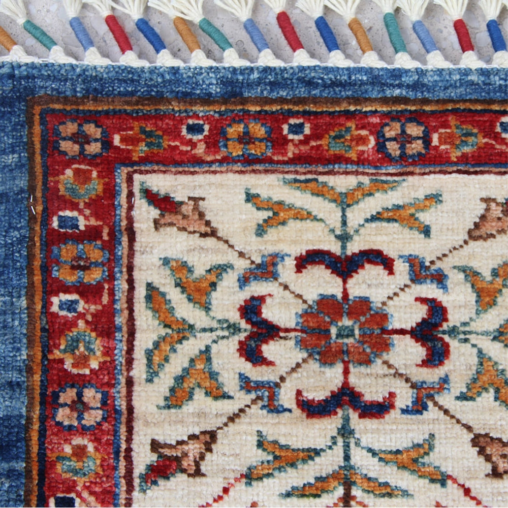 5' 6" X 8' Blue Handmade Persian Rug MAMLUK