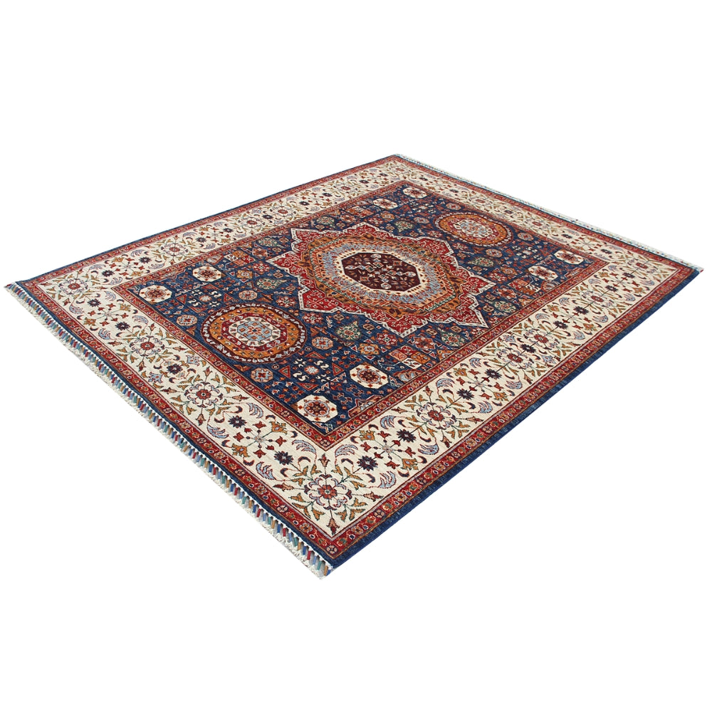 6' 6" X 6' 6" Blue Handmade Persian Rug MAMLUK