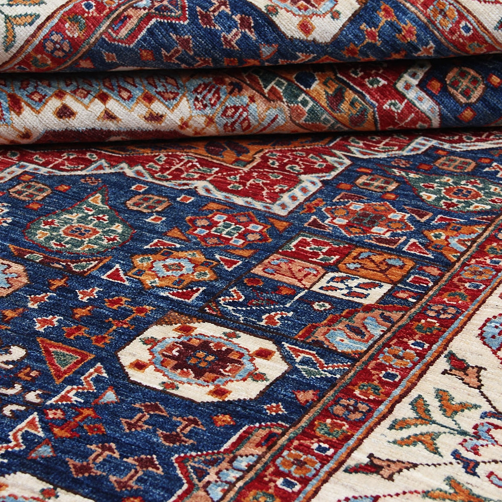6' 6" X 6' 6" Blue Handmade Persian Rug MAMLUK