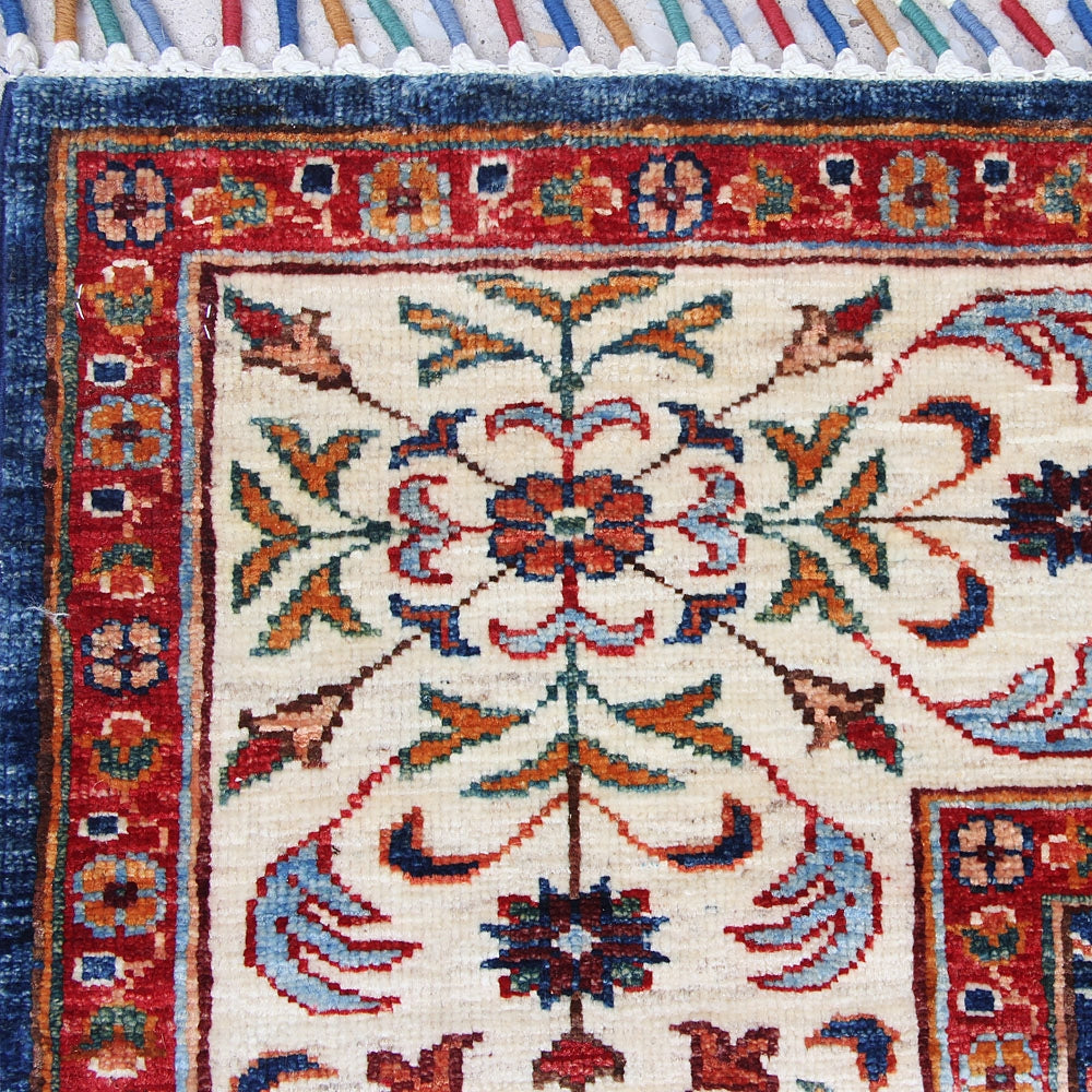 6' 6" X 6' 6" Blue Handmade Persian Rug MAMLUK