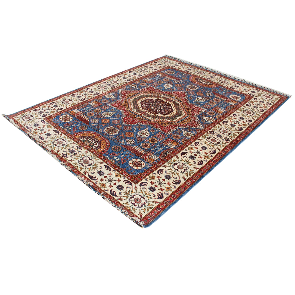 6' 6" X 6' 6" Blue Handmade Persian Rug MAMLUK