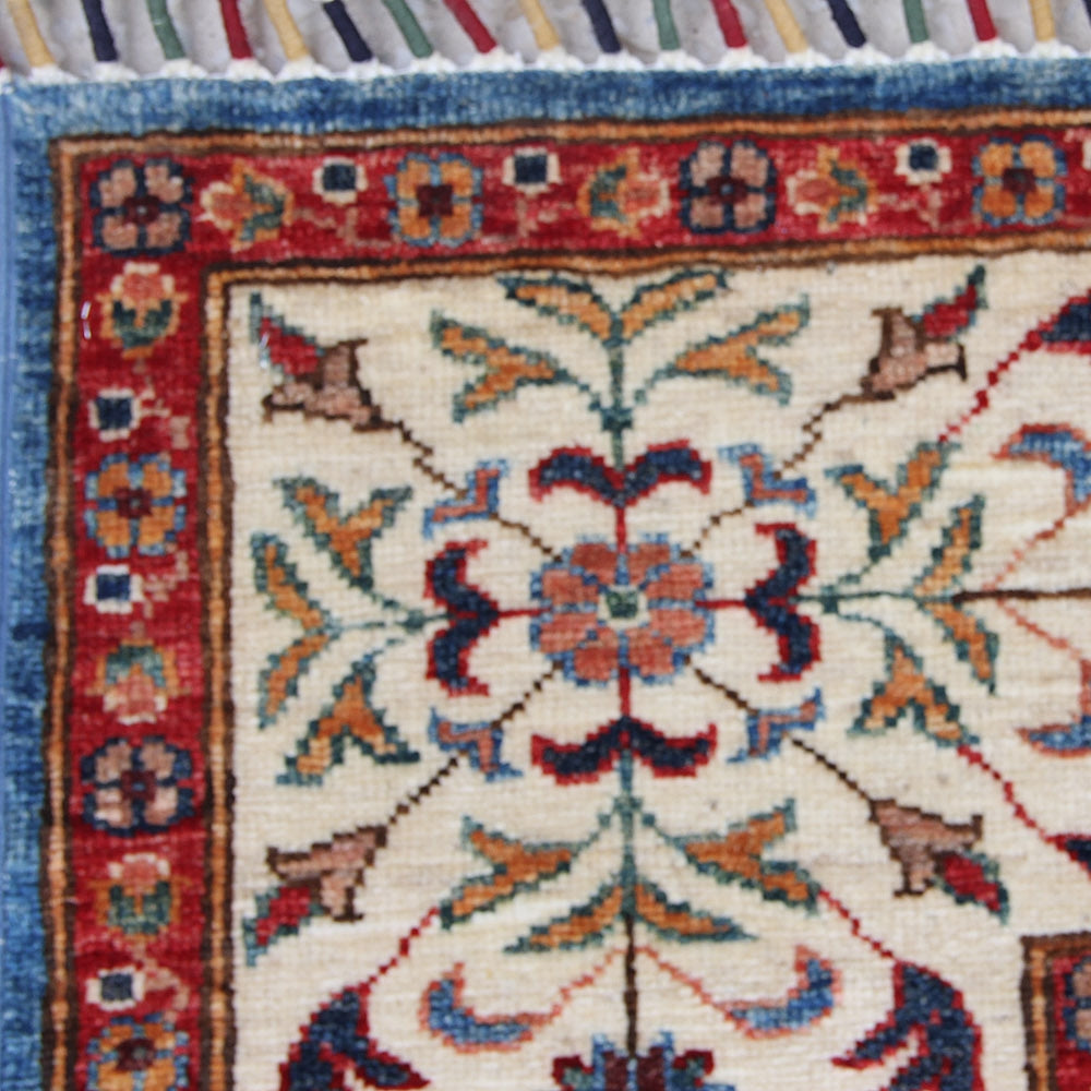 6' 6" X 6' 6" Blue Handmade Persian Rug MAMLUK