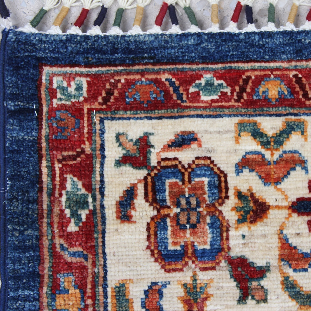 5' X 7' Blue Handmade Persian Rug MAMLUK