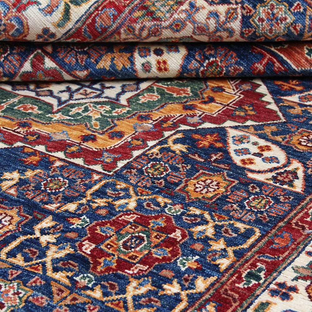 5' X 7' Blue Handmade Persian Rug MAMLUK
