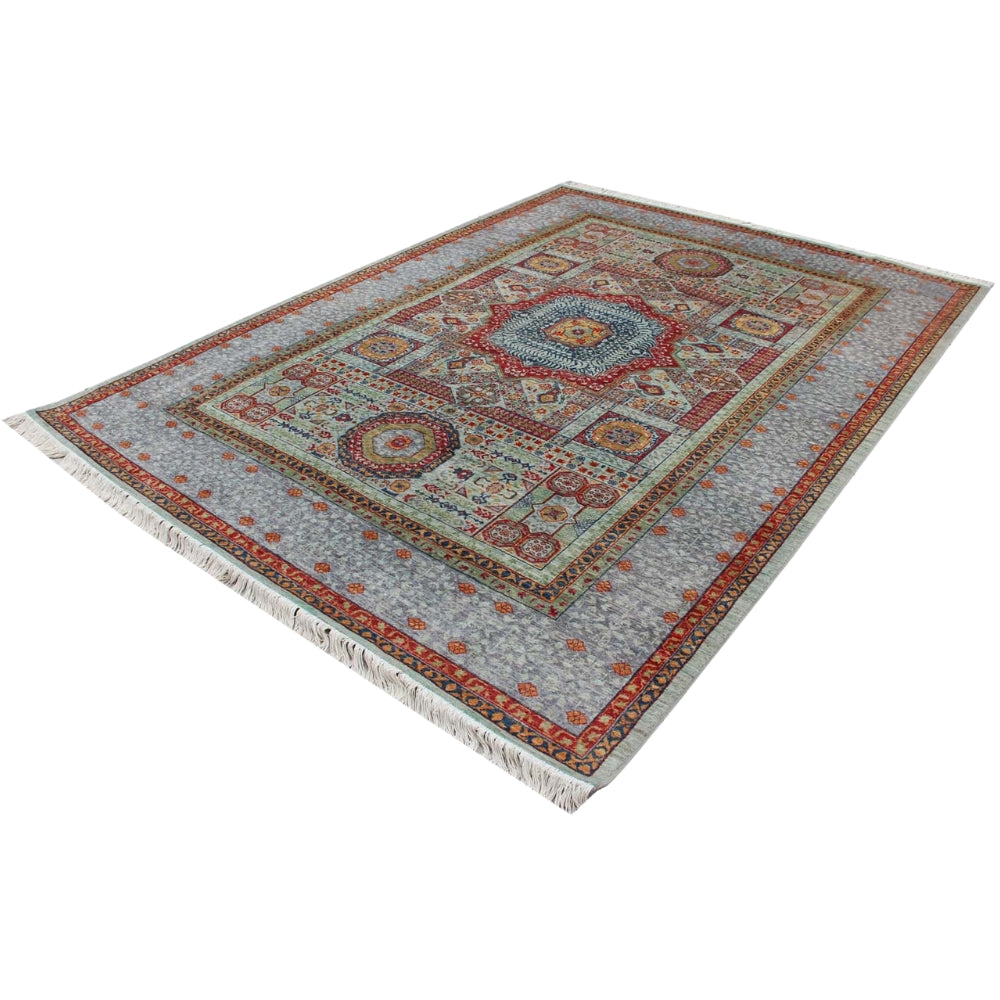 6' 6"X 10' Grey Handmade Persian Rug MAMLUK