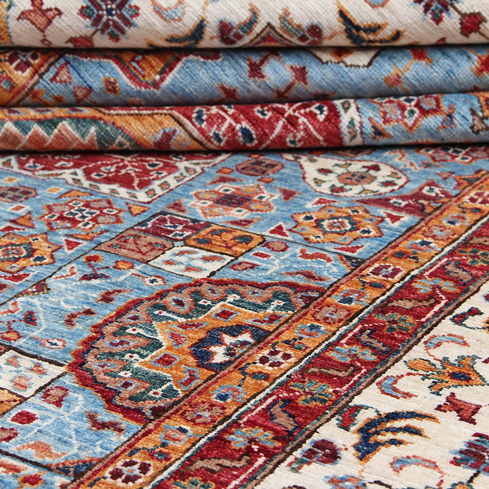 6' 6"X 10' Aqua Handmade Persian Rug MAMLUK