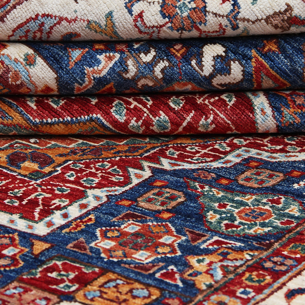 5' 6" X 8' Blue Handmade Persian Rug MAMLUK