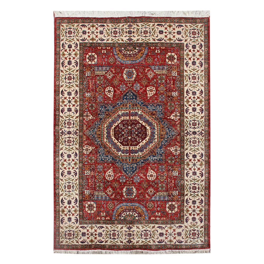 6' x 9' Red Handmade Persian Rug MAMLUK