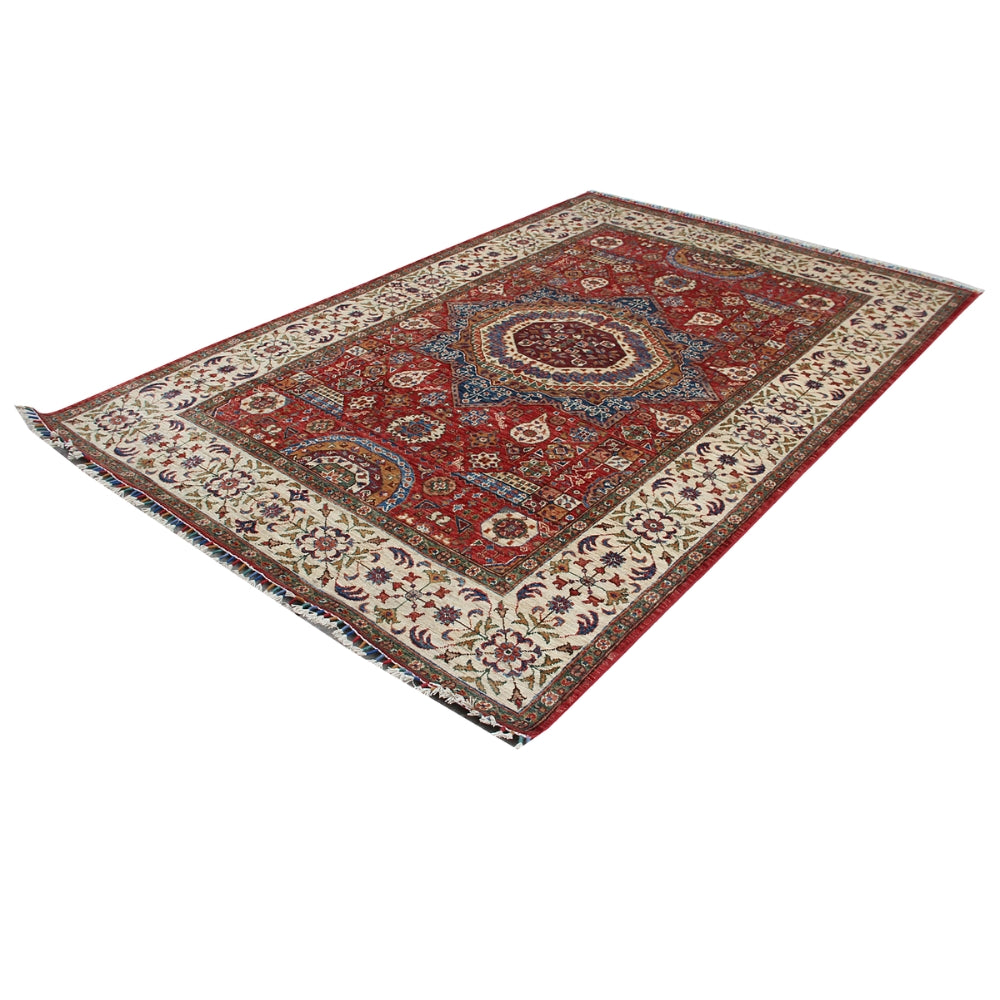 6' x 9' Red Handmade Persian Rug MAMLUK