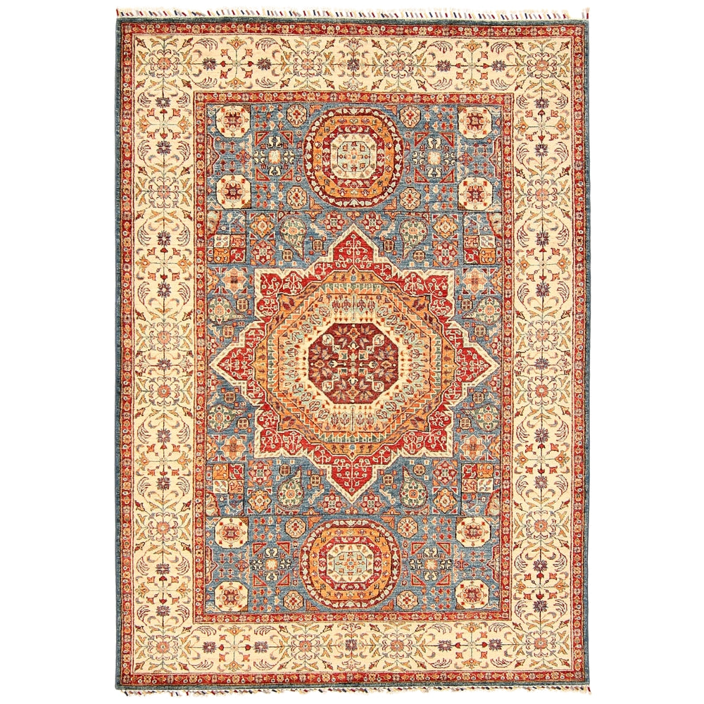 5' 6" X 8' Ivory Handmade Persian Rug MAMLUK