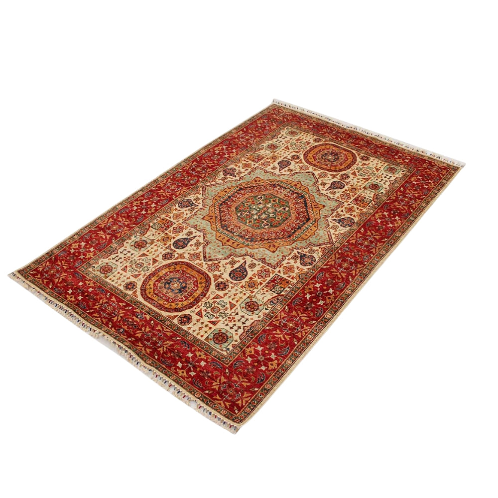 6' x 9' Ivory Handmade Persian Rug MAMLUK