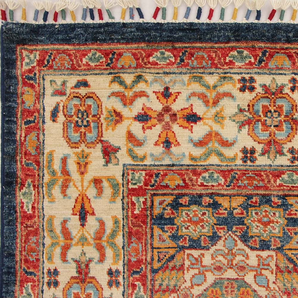 5' X 7' Blue Handmade Persian Rug MAMLUK