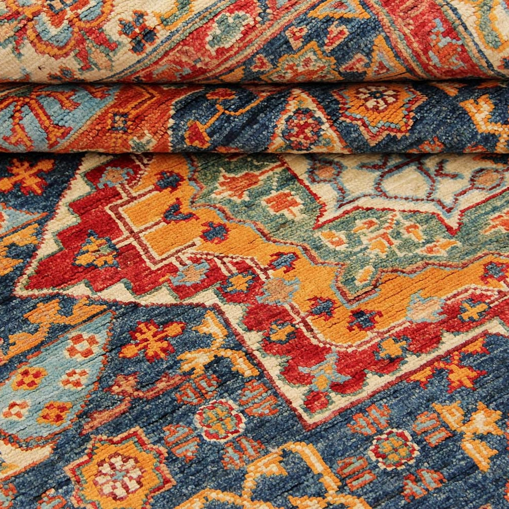5' X 7' Blue Handmade Persian Rug MAMLUK