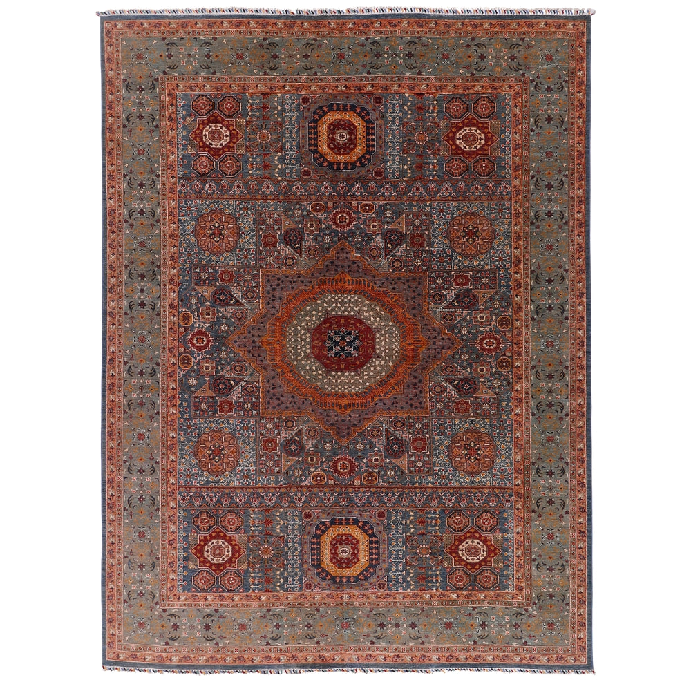 10' x 14' Blue Handmade Persian Rug MAMLUK