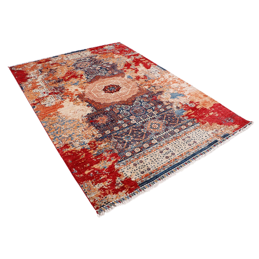 5' 6" X 8' Multy Handmade Persian Rug MAMLUK