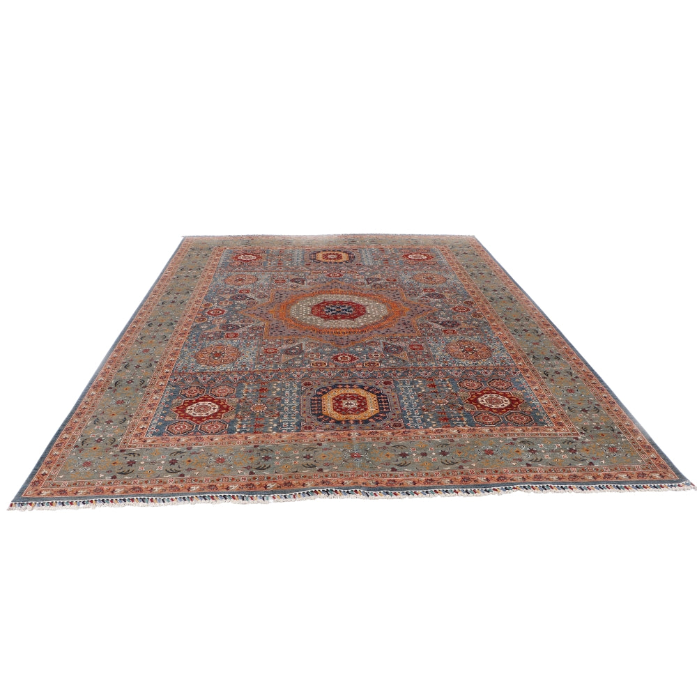 10' x 14' Blue Handmade Persian Rug MAMLUK