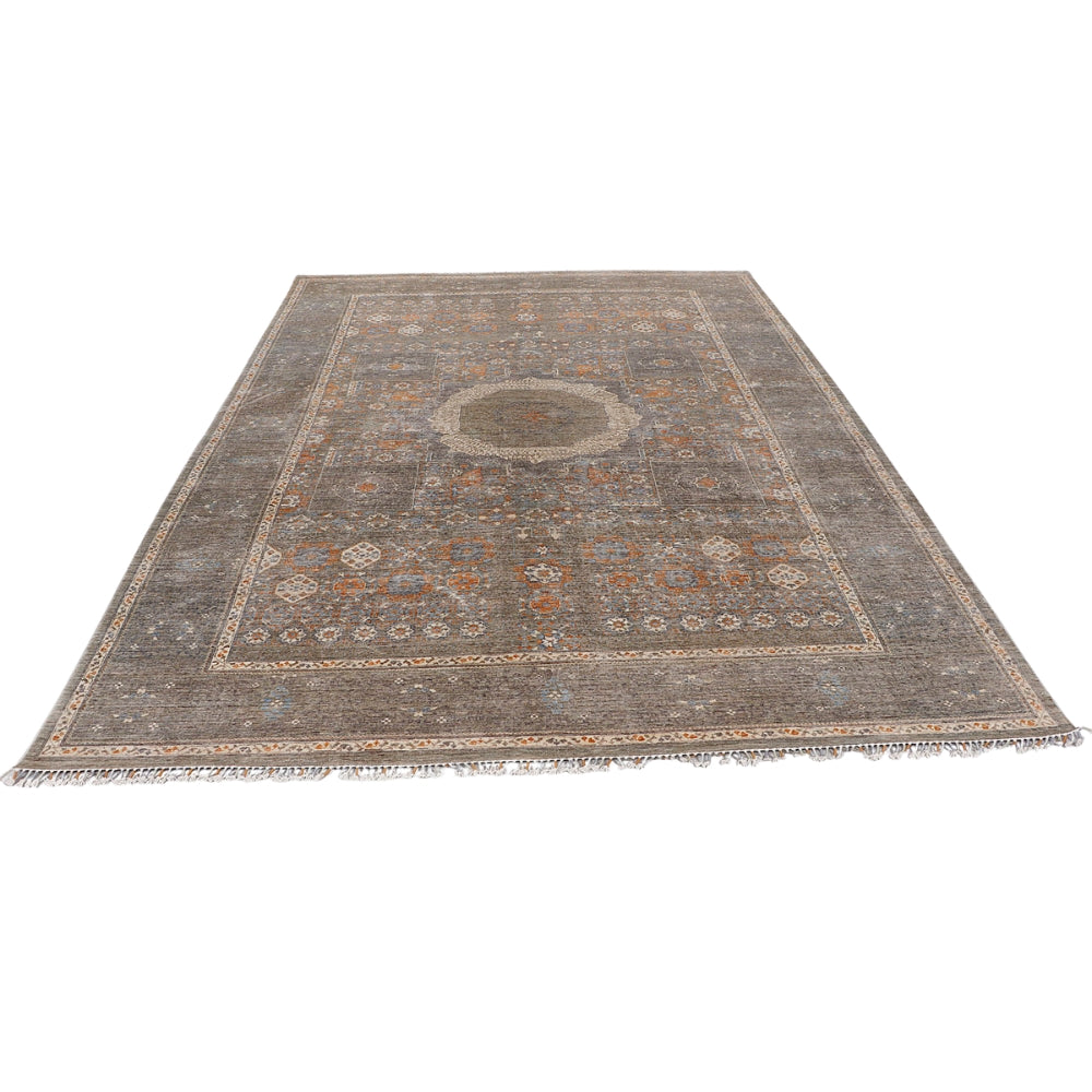 9' X 13' Grey Handmade Persian Rug MAMLUK