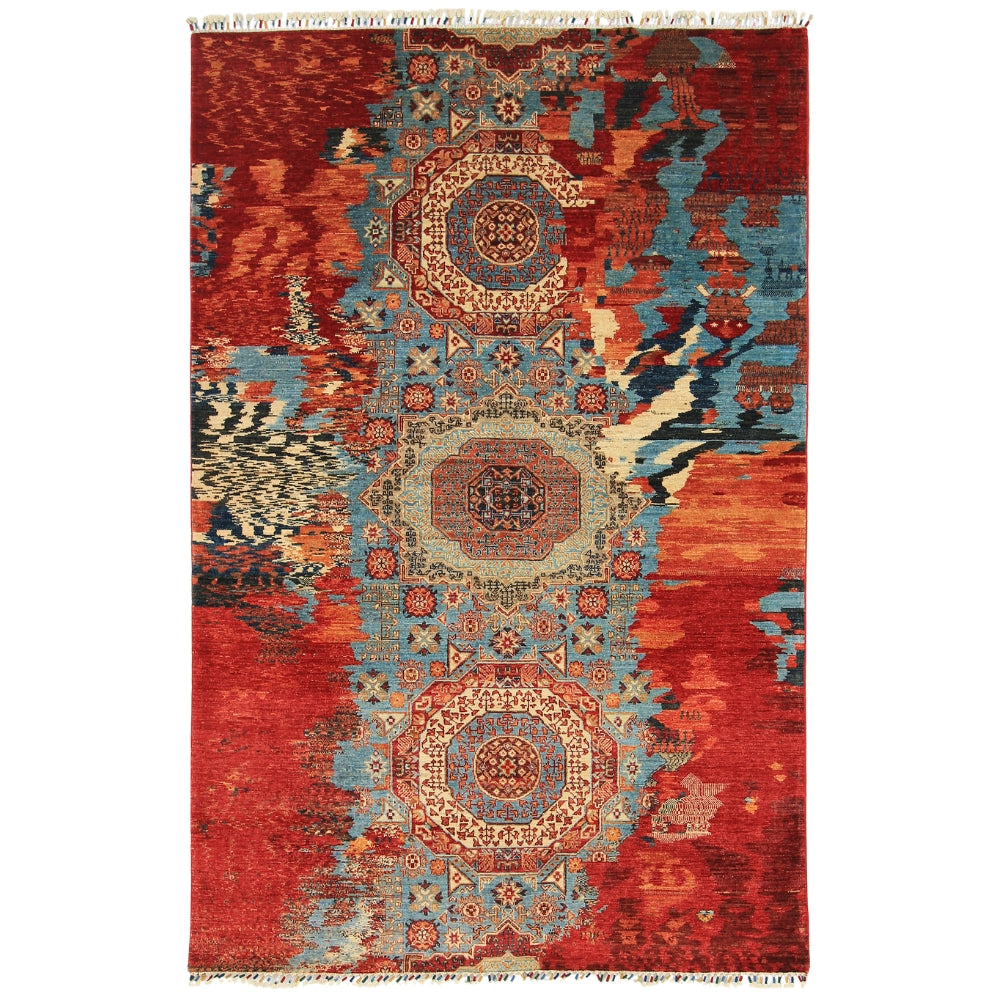 5' 6" X 8' Multy Handmade Persian Rug MAMLUK